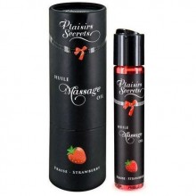 Массажное масло земляника «Massage Oil Strawberry», 59 мл, Plaisir Secret 826007, из материала Масляная основа, 59 мл.