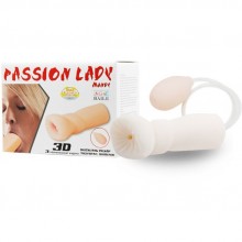 Мастурбатор «Passion Lady Mandy» с помпой для откачки воздуха от компании Baile, цвет белый, BM-009167Q, из материала TPR, длина 13 см.