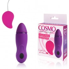 Мини вибромассажер для женщин от Cosmo с небольшим пультом, размер 25 на 39 мм, цвет розовый, CSM-23108, бренд Bior Toys, из материала Силикон, длина 3.9 см.