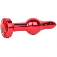 Красная анальная втулка, длина 103 мм, диаметр 28 мм, вес 80 г, цвет кристалла красный, ZRED-16, бренд Anal Jewerly Plug, коллекция Anal Jewelry Plug, длина 10.3 см.