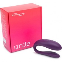 Тонкий и гибкий Hand-Free клиторальный стимулятор для пар We-Vibe Unite Purple, из материала Силикон, длина 7.5 см.