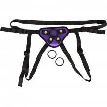 Трусики под страпон с тремя сменными кольцами «Universal Harness», цвет фиолетовый, 5132530000, бренд Orion, длина 18 см.