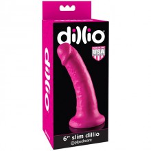 Реалистичный фаллоимитатор на присоске PipeDream «Dillio Slim», цвет розовый, 530511, длина 24.1 см.