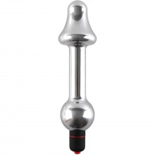 Diogol «Ah T2» Анальная металлическая пробка-вибратор, диаметр 4.5 см, цвет серебристый серебро, длина 17 см.