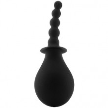 Анальный душ с ребристым кончиком Ouch «Black», цвет черный, Shots Media SH-OU215BLK, из материала Силикон, коллекция Ouch!, длина 21.5 см., со скидкой