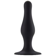 Анальная пробка «Butt Plug With Suction Cup Medium», цвет черный, Shots Toys SH-SHT386BLK, из материала Силикон, длина 11.6 см.