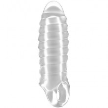 Удлиняющая насадка для члена «Stretchy Thick Penis Extension Tran No.36», цвет прозрачный, SONO SH-SON036TRA, бренд Shots Media, длина 15.2 см.