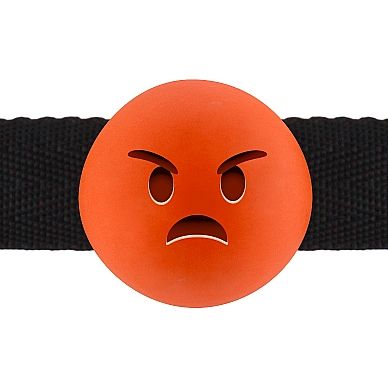 Кляп «Mad Emoji» из серии S-Line от компании Shots Media, цвет оранжевый, размер OS, SH-SLI159-7, из материала ПВХ, диаметр 4 см., со скидкой