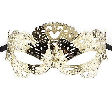 Красивая маска «Butterfly Masquerade Gold», золотистый цвет, SH-OU128GLD, бренд Shots Media, коллекция Ouch!, цвет Золотой
