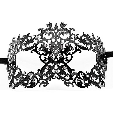 Элегантная БДСМ маска «Forrest Queen Masquerade Black», черная, Ouch SH-OU130BLK, бренд Shots Media