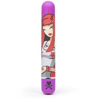 Мультискоростной вагинальный вибратор «Tokidoki Purple Devil Woman», цвет фиолетовый, Tokidoki 65430, бренд Lovehoney, из материала Пластик АБС, длина 18.5 см.
