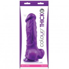 Colours Pleasures «Thick 8 дюймов Dildo - Purple» толстый фаллоимитатор на присоске, NSN-0405-45, длина 23 см.
