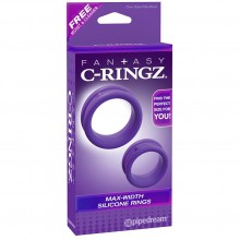 Fantasy C-Ringz «Max-Width Silicone Rings» эрекционные кольца 2 шт, 5805-12PD, бренд PipeDream, из материала Силикон, цвет Фиолетовый, диаметр 3.5 см.