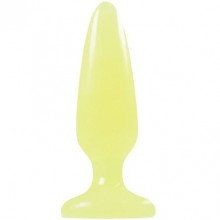 Firefly Pleasure «Plug - Small - Yellow» анальная пробка флуоресцентная желтая, NSN-0475-28, бренд NS Novelties, из материала TPE, длина 10.1 см.