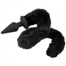 Bad Kitty «Plug With cat Tail» анальная пробка с хвостом, 5126560000, цвет черный, длина 11 см.