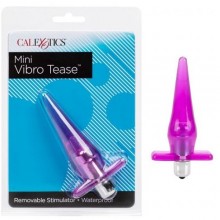 Анальная пробка с вибрацией в основании «Mini Vibro Teases Pink», цвет розовый, SE-0420-20-2, бренд CalExotics, из материала TPR, длина 12.5 см.