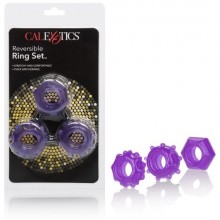 Набор колец на пенис из силикона «Reversible Ring Set - Purple», цвет фиолетовый, бренд CalExotics