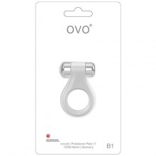 Эрекционное виброкольцо OVO «B1 Vibrating Ring», цвет белый, OVOB18959, из материала Силикон, длина 3.8 см., со скидкой