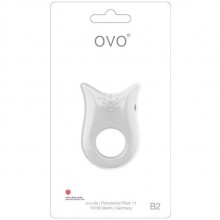 Эрекционное вибро-кольцо OVO «B2 Vibrating Ring», цвет белый, OVOB28997, диаметр 2.5 см.