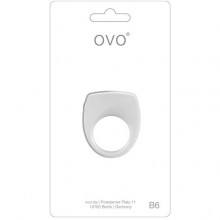 Эрекционное виброкольцо OVO «B6 Vibrating Ring», цвет белый, из материала Силикон, длина 4 см., со скидкой