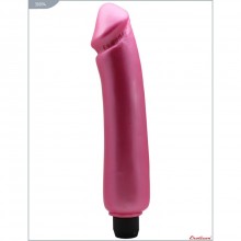 Женский гладкий водонепроницаемый вибратор «Wash & Go», цвет розовый, Eroticon 30094, длина 24 см.