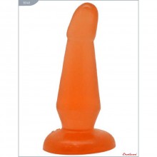 Гелевая анальная пробка изогнутая «Honey Dolls», цвет оранжевый, Eroticon 30148, из материала ПВХ, длина 13 см.