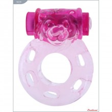 Кольцо «Собачка» с вибрацией, цвет розовый, Eroticon 30239, длина 4 см.