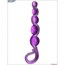 Гелевая анальная цепочка «Wonderful Beads», цвет фиолетовый, Eroticon 30277, длина 22 см.