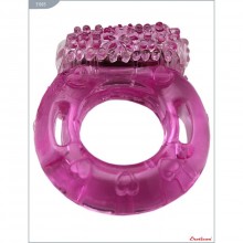 Кольцо с вибрацией «Vibro Ring», цвет розовый, Eroticon 31005, из материала TPE, диаметр 2 см.