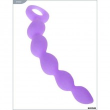 Силиконовая анальная цепочка на плотной сцепке, цвет фиолетовый, Hustler Toys 37002, длина 21.8 см.