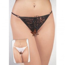 Эротические женские стринги с доступом, цвет черный, размер 44, VPSTG106, бренд Vanilla Paradise, S, со скидкой