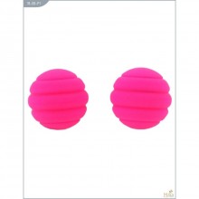 Тренажер Кегеля «Twistty», металлические шарики с силиконовым покрытием, цвет розовый, Maia 18-08-P1, диаметр 2.8 см.