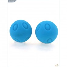 Вагинальные шарики «Wicked» металлические с силиконовым покрытием, цвет голубой, Maia 18-09-B4, диаметр 2.8 см., со скидкой