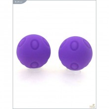 Вагинальные шарики «Wicked» металлические с силиконовым покрытием, цвет фиолетовый, Maia 18-09-L2, диаметр 2.8 см.