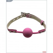 Силиконовый кляп с фиксацией, цвет розовый, MJANU 69703, диаметр 4 см., со скидкой