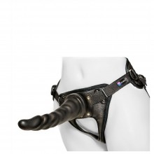 Кожаные трусики с насадкой «Harness Ultra Realistic 6.5», цвет черный, Биоклон 630303, из материала ПВХ, коллекция Harness System, длина 18.5 см.