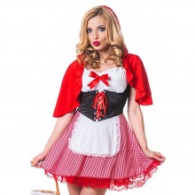 Эротический ролевой костюм «Красная Шапочка», цвет красный, размер S/M, Le Frivole 02246, из материала Хлопок