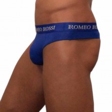 Трусы мужские стринги, цвет синий, размер M, Romeo Rossi RR1006-9-M, из материала Хлопок