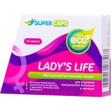 Капсулы «Ladys Life» возбуждающие для женщин, 14 капсул, Supercaps