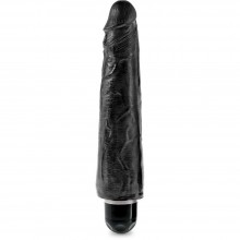 Мощный вагинальный вибратор реалистик King Cock «9' Vibrating Stiffy», цвет черный, 552423, бренд PipeDream, из материала ПВХ, длина 27.9 см.