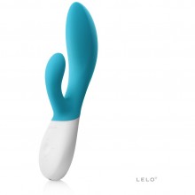 Вибратор двойного действия «Lelo Ina Wave» с клиторальным стимулятором, цвет голубой, LEL1336, из материала Силикон, длина 22 см.