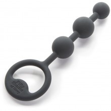Анальные бусы «Carnal Bliss Silicone Anal Beads» от компании Fifty Shades of Grey, цвет черный, FS59960, из материала Силикон, длина 4.5 см., со скидкой