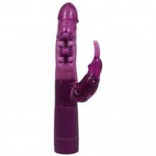 Вибромассажер-кролик «Bunny On A Budget Smooth» с клиторальной стимуляцией, цвет фиолетовый, Toy Joy TOY9797, длина 25 см., со скидкой
