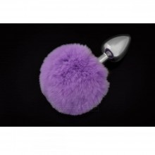 Маленькая серебристая пробка с пушистым фиолетовым хвостиком от известного бренда «Пикантные штучки», цвет серебристый, DPSMS022PUR, длина 6 см.