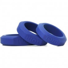 Эрекционные кольца из силикона «Tom of Finland», цвет синий, XRTF3015, бренд XR Brands, диаметр 5.7 см., со скидкой