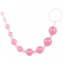 Анальные шарики на жесткой связке «Thai Beads Pink», цвет розовый, Toy Joy TOY9259, длина 25 см., со скидкой