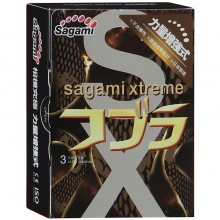 Зауженные облегающие презервативы Sagami «Cobra», упаковка 3 шт, SAG1576, из материала Латекс, длина 19 см., со скидкой