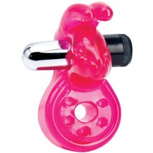 Эрекционное кольцо с вибрацией и стимулятором клитора «Sex Please Wiggily Vibrating Cock Ring», цвет розовый, Topco Sales TS2100029, из материала ПВХ, длина 7.6 см.