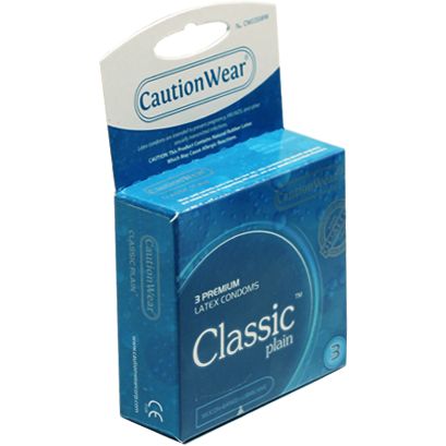 Презервативы «Caution Wear Classic Plain», упаковка 3 шт, CWC3, из материала Латекс, длина 18 см., со скидкой