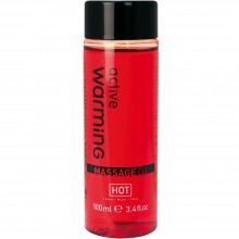 Согревающее массажное масло «Hot - Massage oil Warming», объем 100 мл, DEL3100004177, цвет красный, 100 мл.